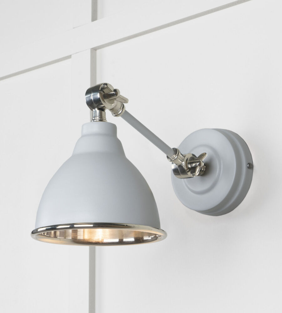 From The Anvil Smooth Nickel Brindley Wall Light in Birch