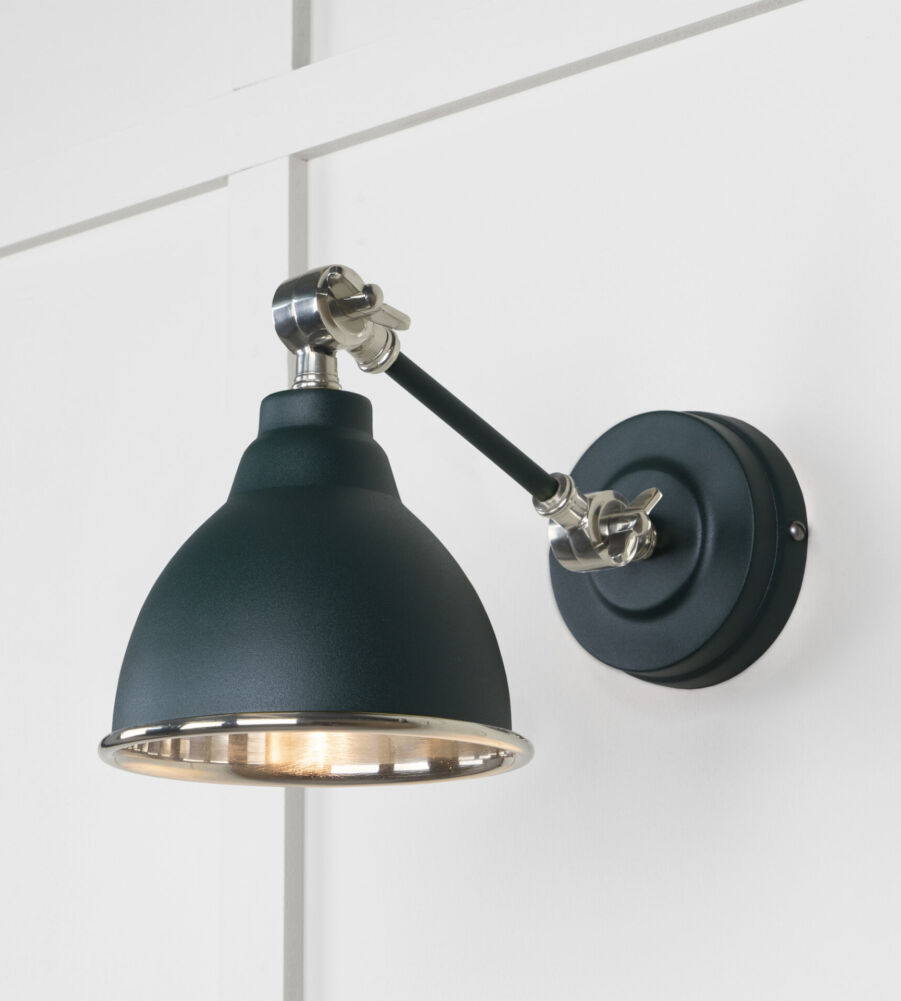 From The Anvil Smooth Nickel Brindley Wall Light in Dingle