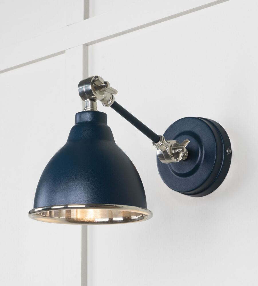 From The Anvil Smooth Nickel Brindley Wall Light in Dusk