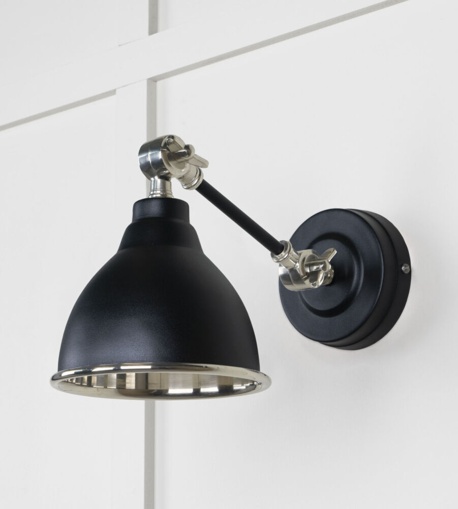 From The Anvil Smooth Nickel Brindley Wall Light in Elan Black - Image 3