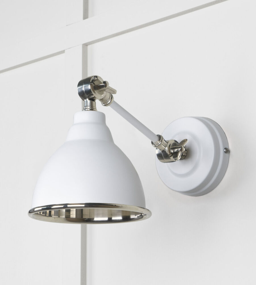 From The Anvil Smooth Nickel Brindley Wall Light in Flock - Image 3