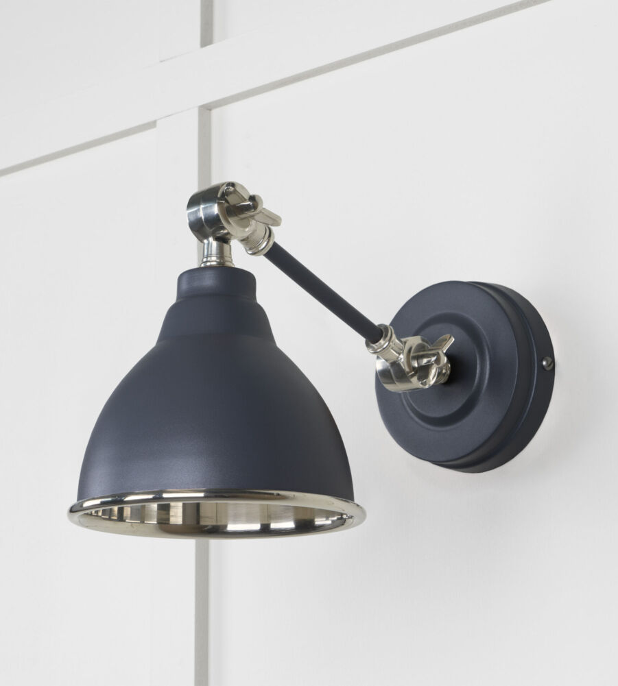 From The Anvil Smooth Nickel Brindley Wall Light in Slate - Image 3