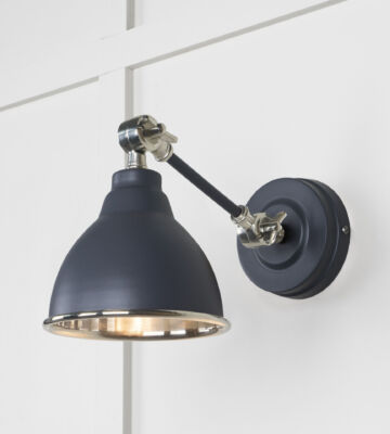 From The Anvil Smooth Nickel Brindley Wall Light in Slate