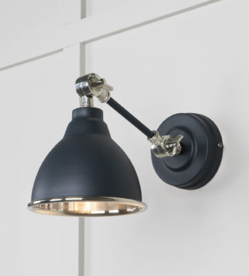 From The Anvil Smooth Nickel Brindley Wall Light In Soot