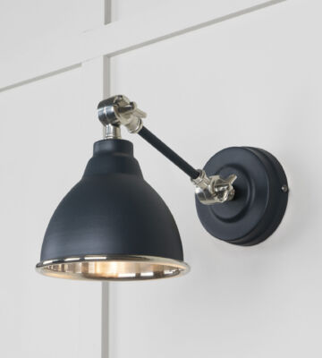 From The Anvil Smooth Nickel Brindley Wall Light in Soot
