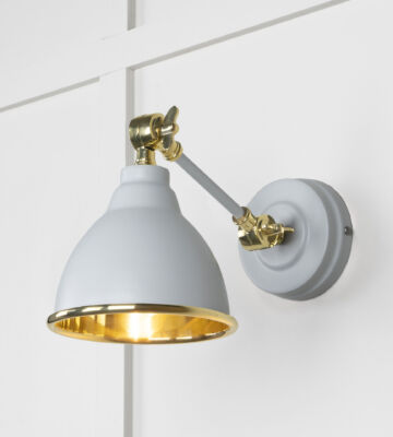 From The Anvil Smooth Brass Brindley Wall Light In Birch