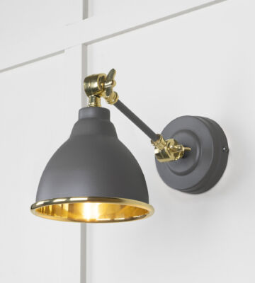 From The Anvil Smooth Brass Brindley Wall Light In Bluff