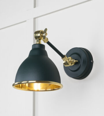 From The Anvil Smooth Brass Brindley Wall Light In Dingle