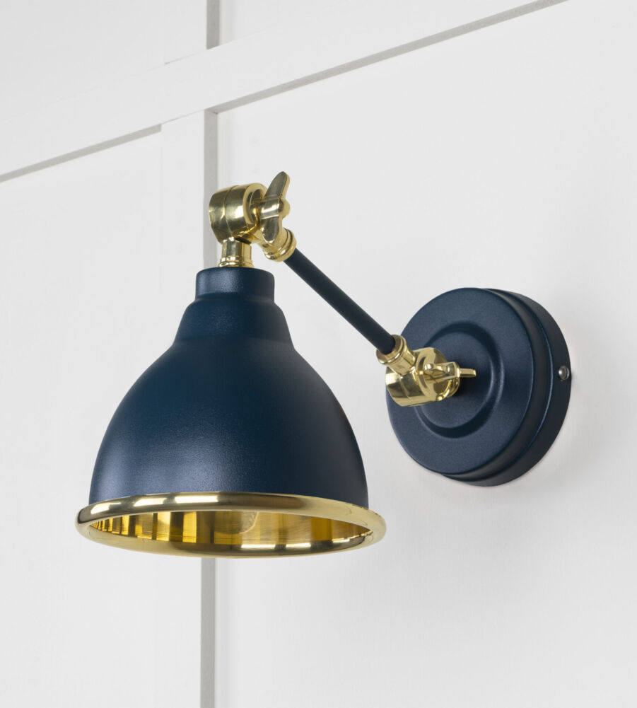 From The Anvil Smooth Brass Brindley Wall Light in Dusk - Image 3