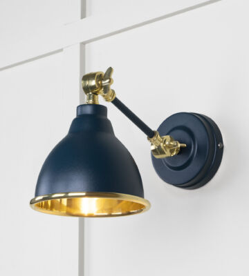 From The Anvil Smooth Brass Brindley Wall Light In Dusk