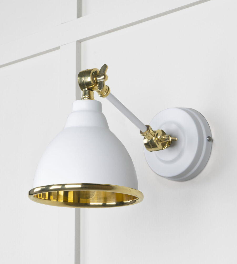 From The Anvil Smooth Brass Brindley Wall Light in Flock - Image 3