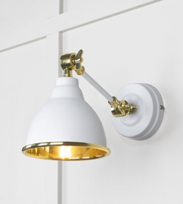From The Anvil Smooth Brass Brindley Wall Light In Flock