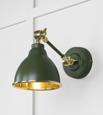 From The Anvil Smooth Brass Brindley Wall Light In Heath