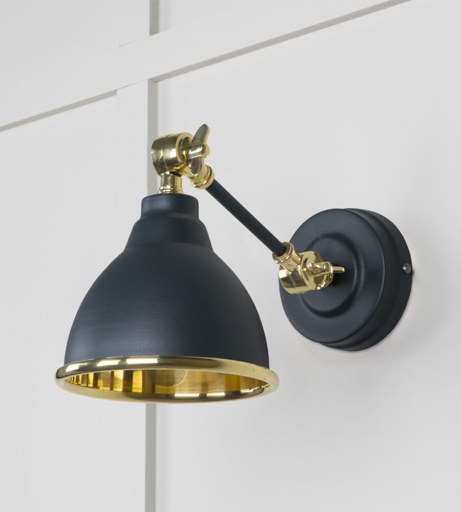 From The Anvil Smooth Brass Brindley Wall Light in Soot - Image 3