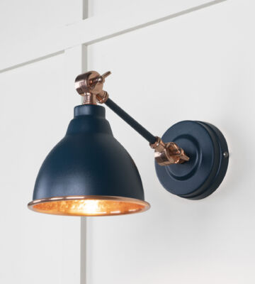 From The Anvil Hammered Copper Brindley Wall Light in Dusk