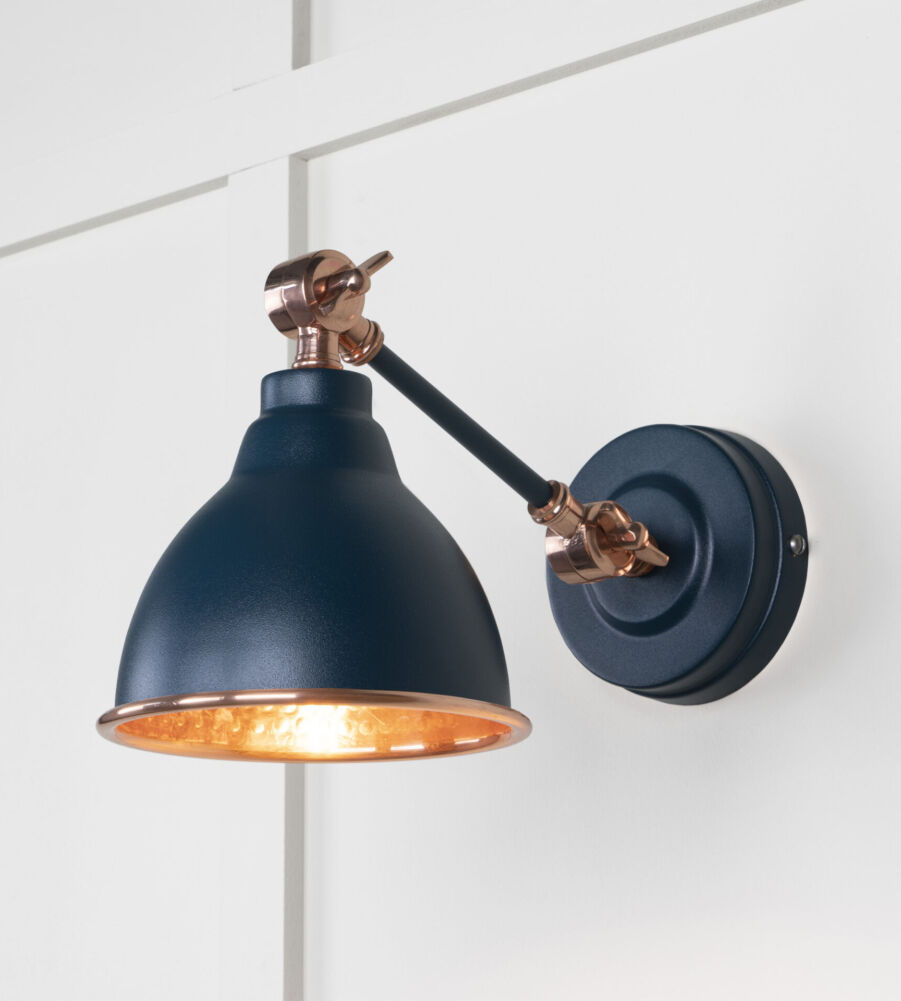 From The Anvil Hammered Copper Brindley Wall Light in Dusk