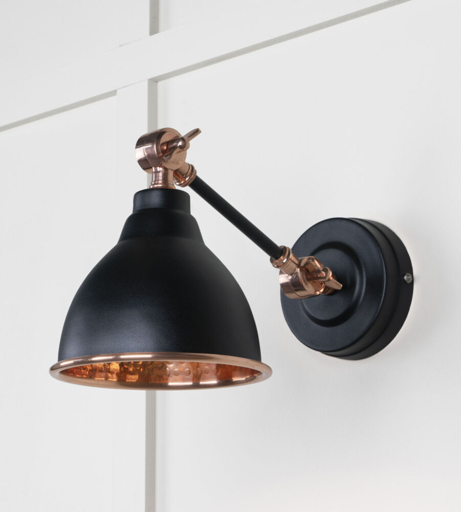 From The Anvil Hammered Copper Brindley Wall Light in Elan Black - Image 3