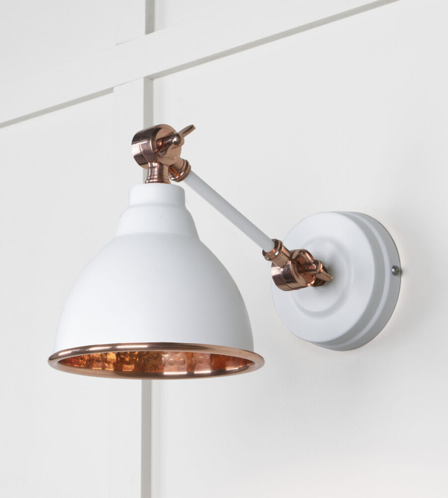 From The Anvil Hammered Copper Brindley Wall Light in Flock - Image 3