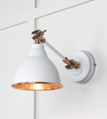 From The Anvil Hammered Copper Brindley Wall Light in Flock