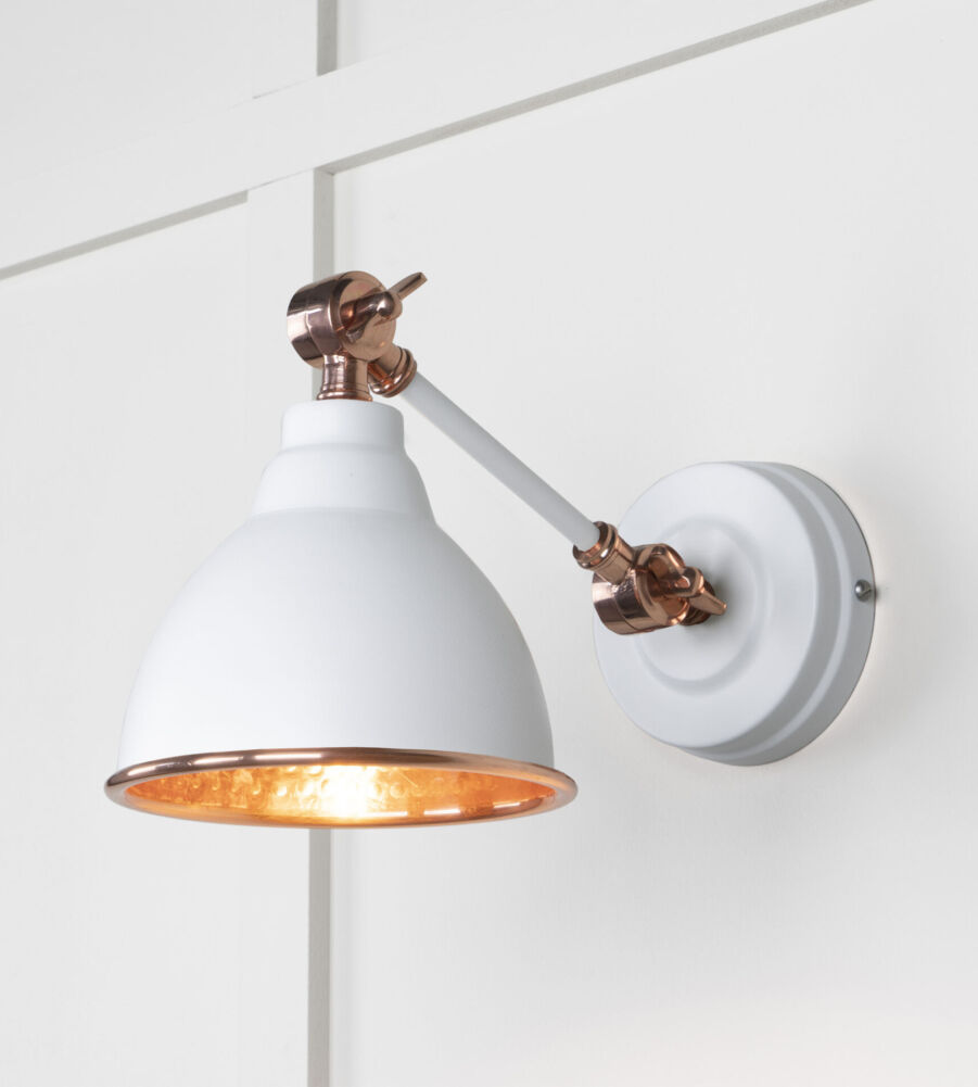 From The Anvil Hammered Copper Brindley Wall Light in Flock