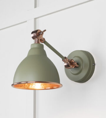 From The Anvil Hammered Copper Brindley Wall Light in Tump