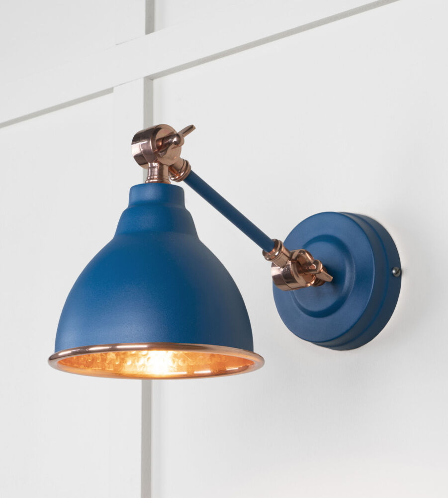 From The Anvil Hammered Copper Brindley Wall Light in Upstream