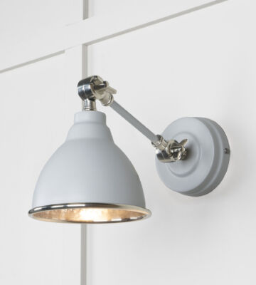 From The Anvil Hammered Nickel Brindley Wall Light in Birch