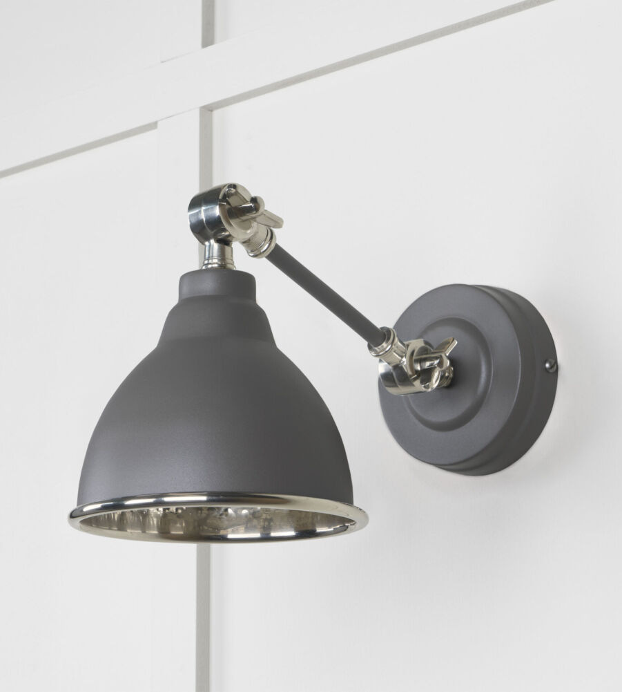 From The Anvil Hammered Nickel Brindley Wall Light in Bluff - Image 3