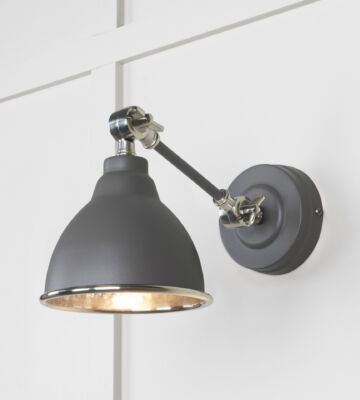From The Anvil Hammered Nickel Brindley Wall Light in Bluff