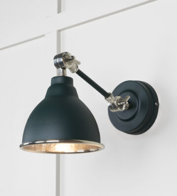 From The Anvil Hammered Nickel Brindley Wall Light in Dingle