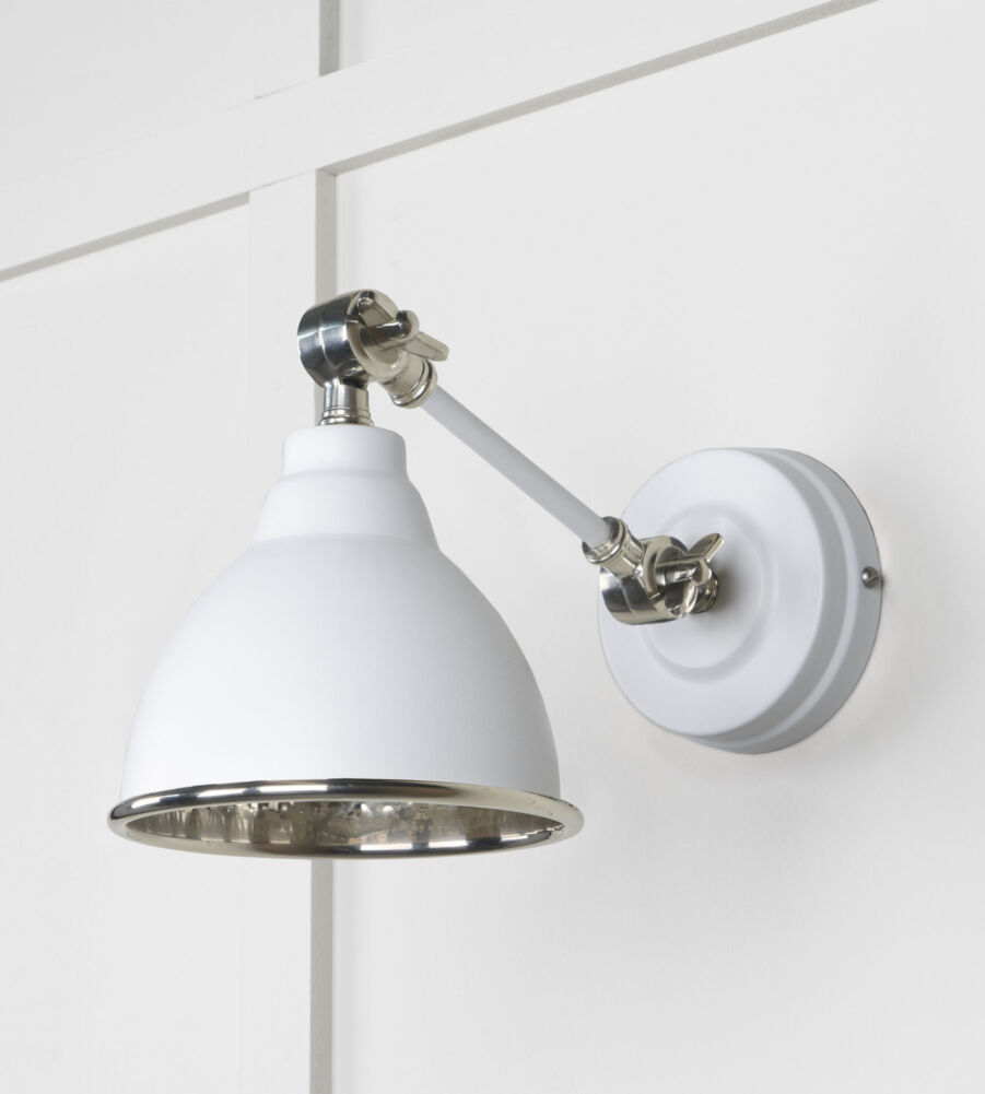 From The Anvil Hammered Nickel Brindley Wall Light in Flock - Image 3