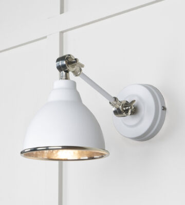 From The Anvil Hammered Nickel Brindley Wall Light in Flock