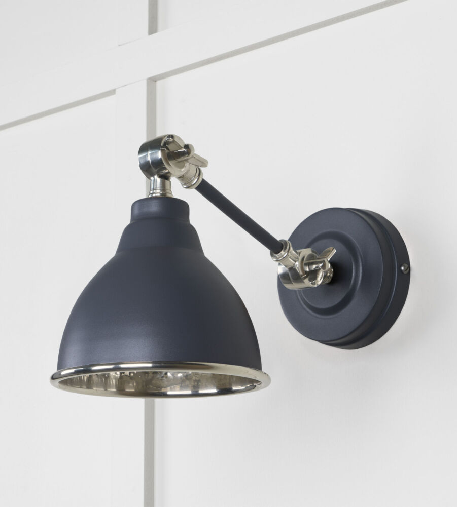 From The Anvil Hammered Nickel Brindley Wall Light in Slate - Image 3