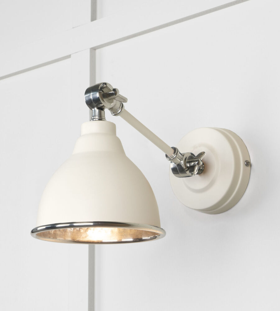 From The Anvil Hammered Nickel Brindley Wall Light in Teasel