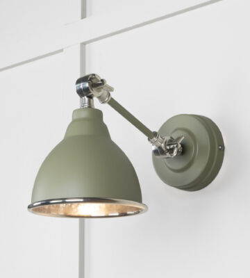 From The Anvil Hammered Nickel Brindley Wall Light in Tump