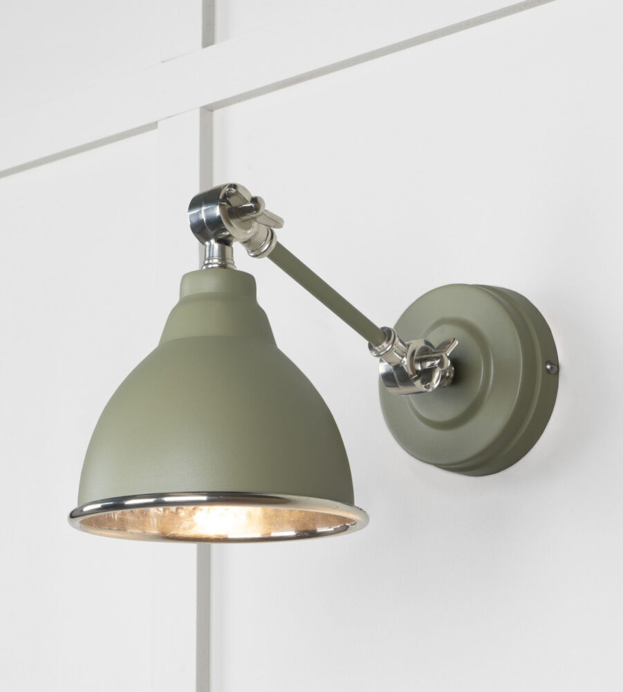 From The Anvil Hammered Nickel Brindley Wall Light in Tump