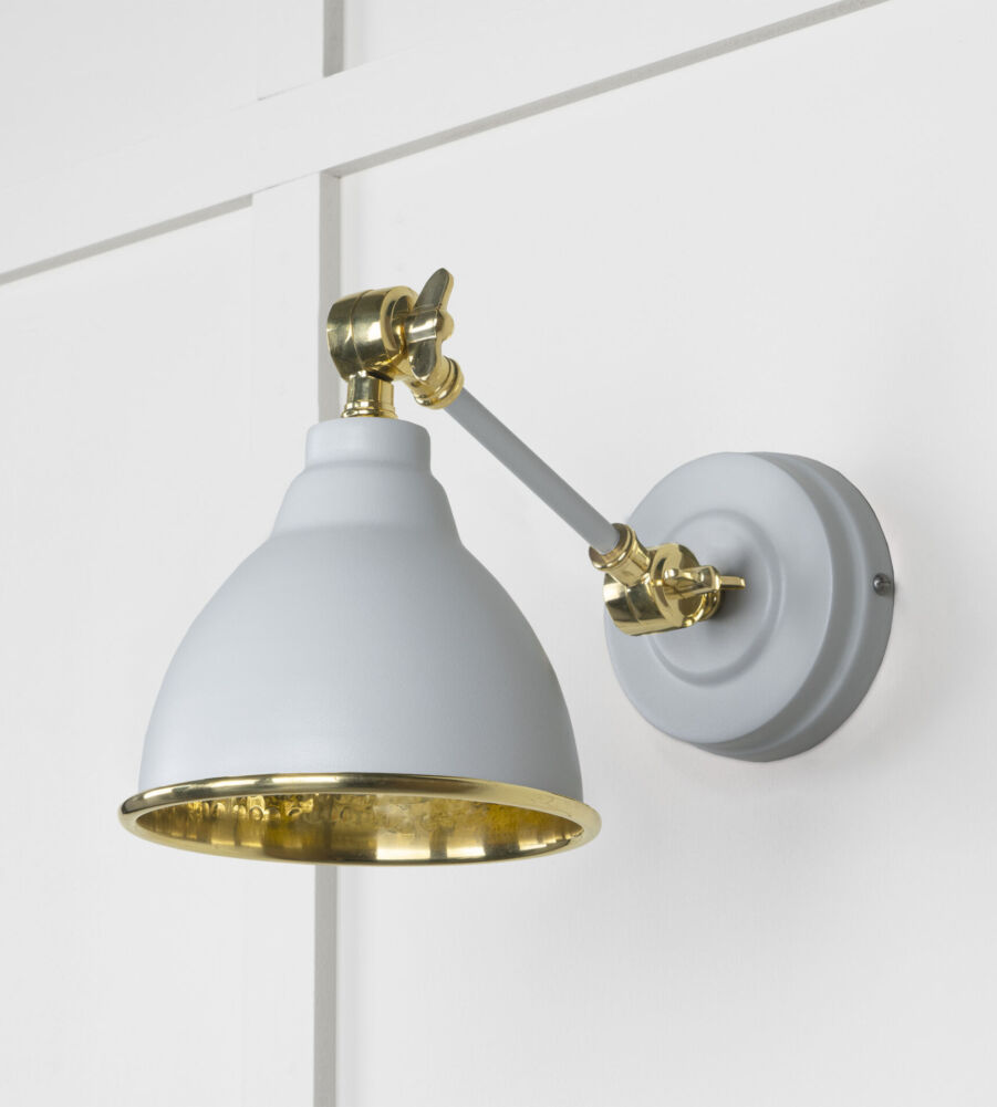 From The Anvil Hammered Brass Brindley Wall Light in Birch - Image 3