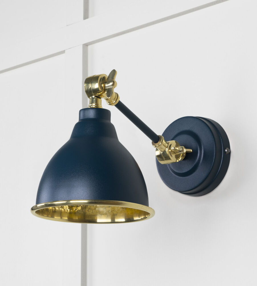 From The Anvil Hammered Brass Brindley Wall Light in Dusk - Image 3