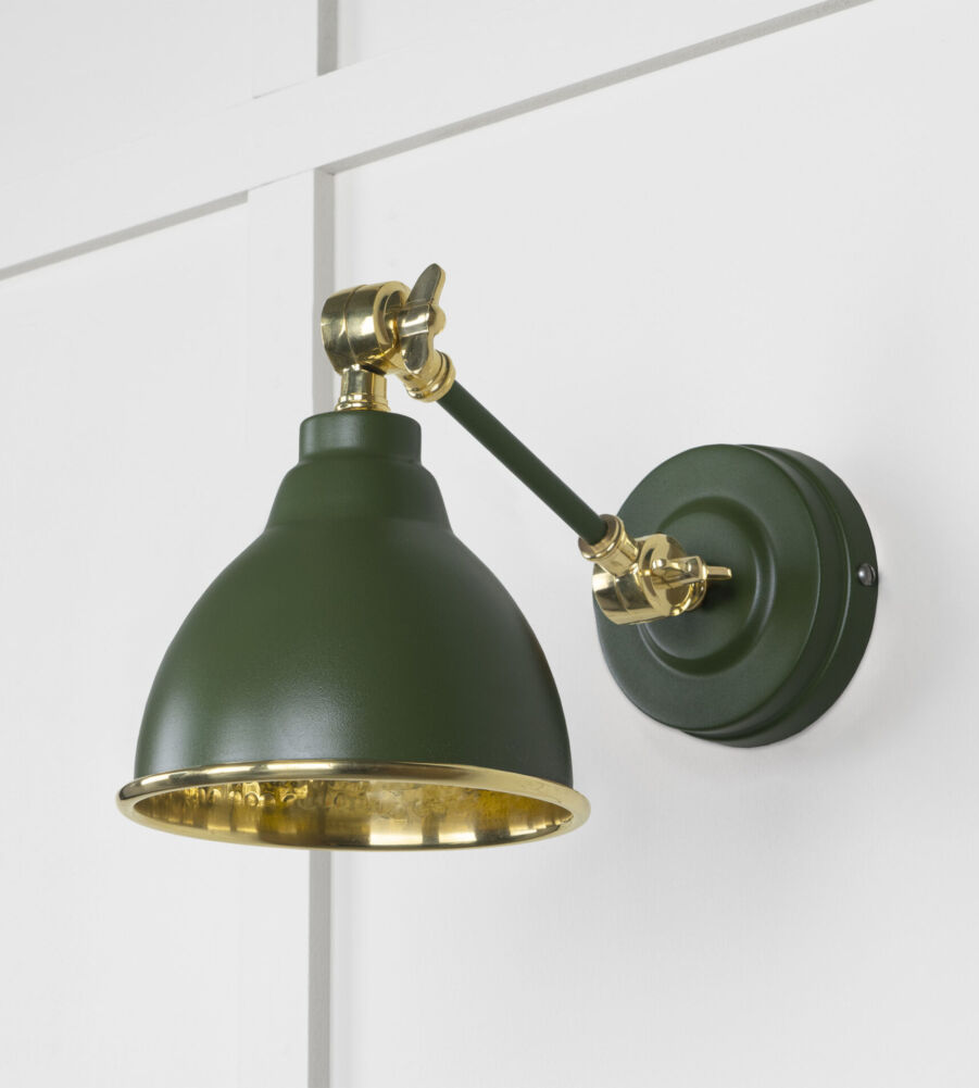 From The Anvil Hammered Brass Brindley Wall Light in Heath - Image 3
