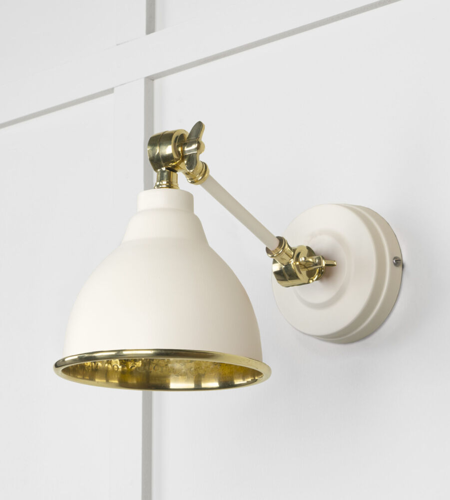 From The Anvil Hammered Brass Brindley Wall Light in Teasel - Image 3