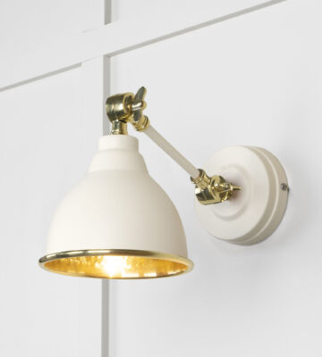 From The Anvil Hammered Brass Brindley Wall Light in Teasel