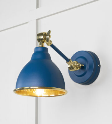 From The Anvil Hammered Brass Brindley Wall Light in Upstream