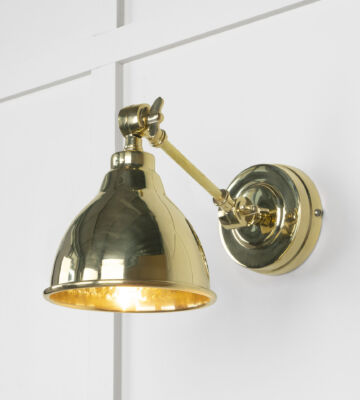 From The Anvil Hammered Brass Brindley Wall Light