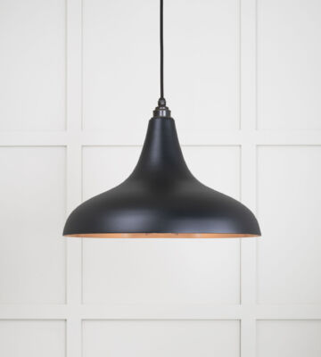 From The Anvil Smooth Copper Frankley Pendant In Elan Black