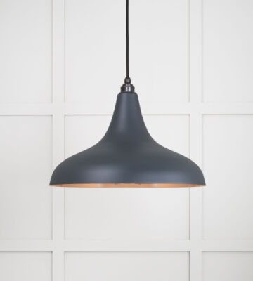 From The Anvil Smooth Copper Frankley Pendant In Soot