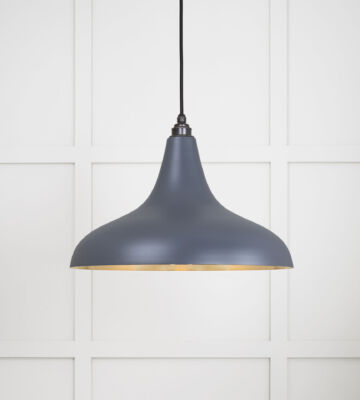 From The Anvil Smooth Brass Frankley Pendant In Slate