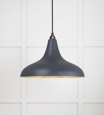 From The Anvil Smooth Brass Frankley Pendant In Soot