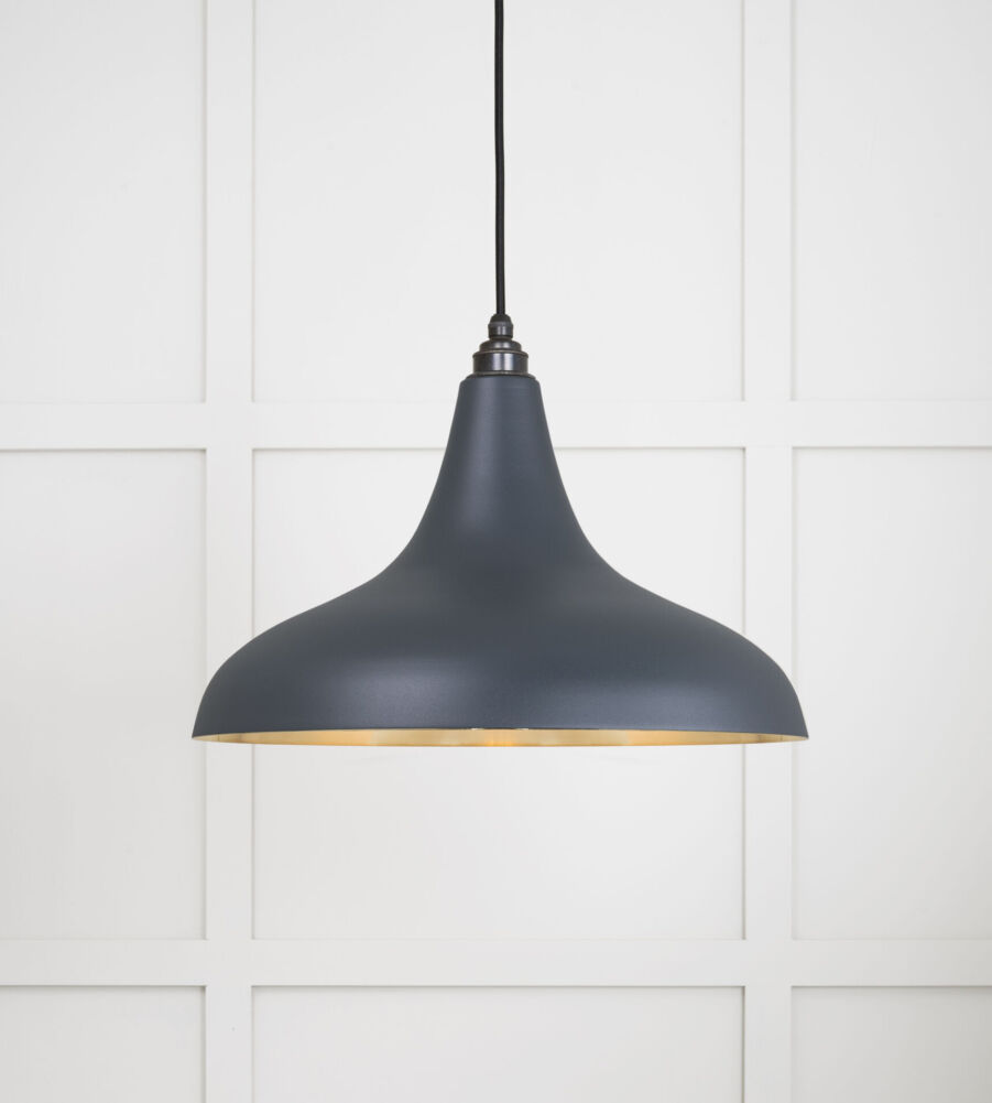 From The Anvil Smooth Brass Frankley Pendant in Soot