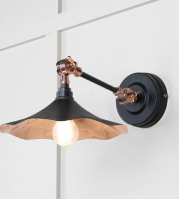 From The Anvil Smooth Copper Flora Wall Light In Elan Black