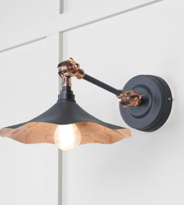 From The Anvil Smooth Copper Flora Wall Light In Slate